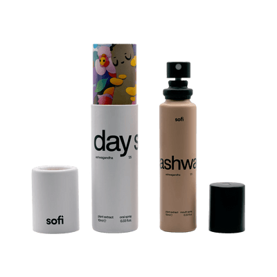 calmer days start here \ sofi day spray \\ ashwagandha oral spray for when the day starts to build_ - sofi health