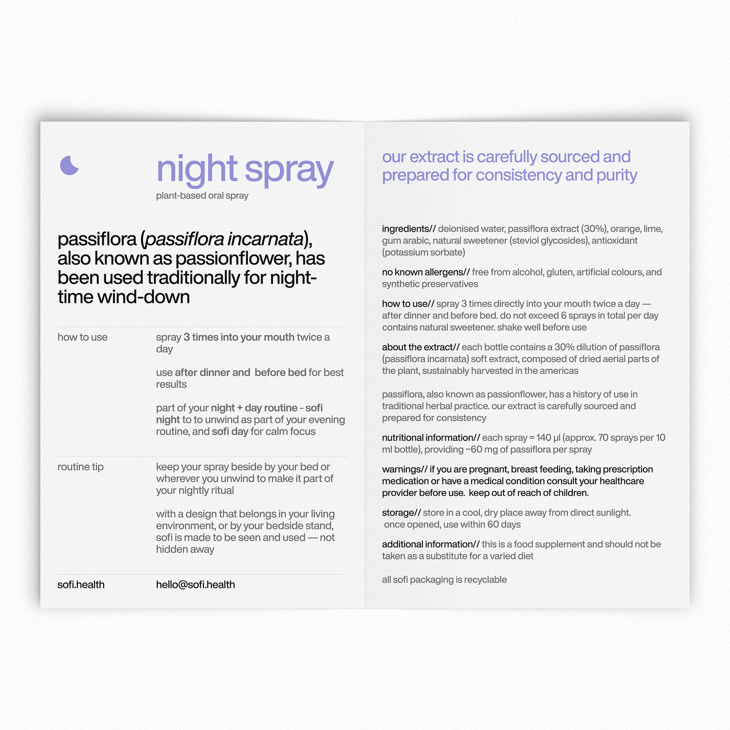 wind down. sleep better \ sofi night spray \\ passiflora oral spray for your evening routine_ - sofi health