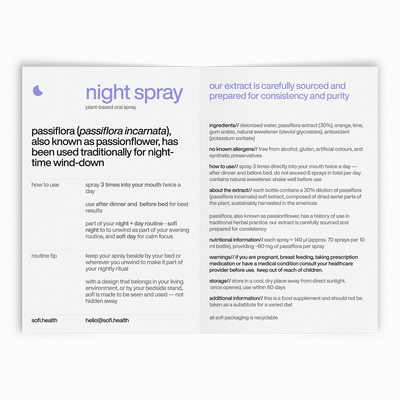 wind down. sleep better \ sofi night spray \\ passiflora oral spray for your evening routine_ - sofi health
